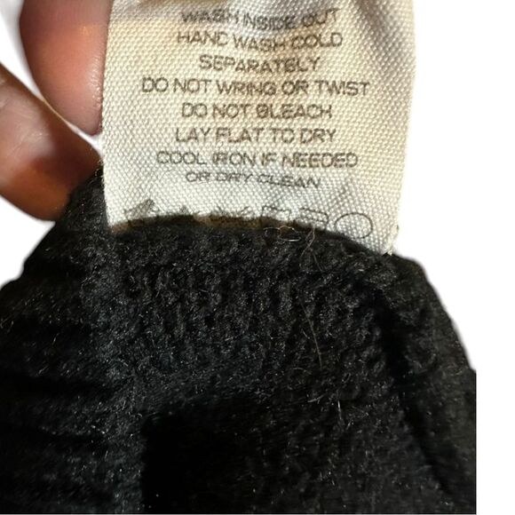 Intermix Bowie  Stripe Cropped Knit Top Women's Black Sweater with White Stripes - Picture 3 of 10